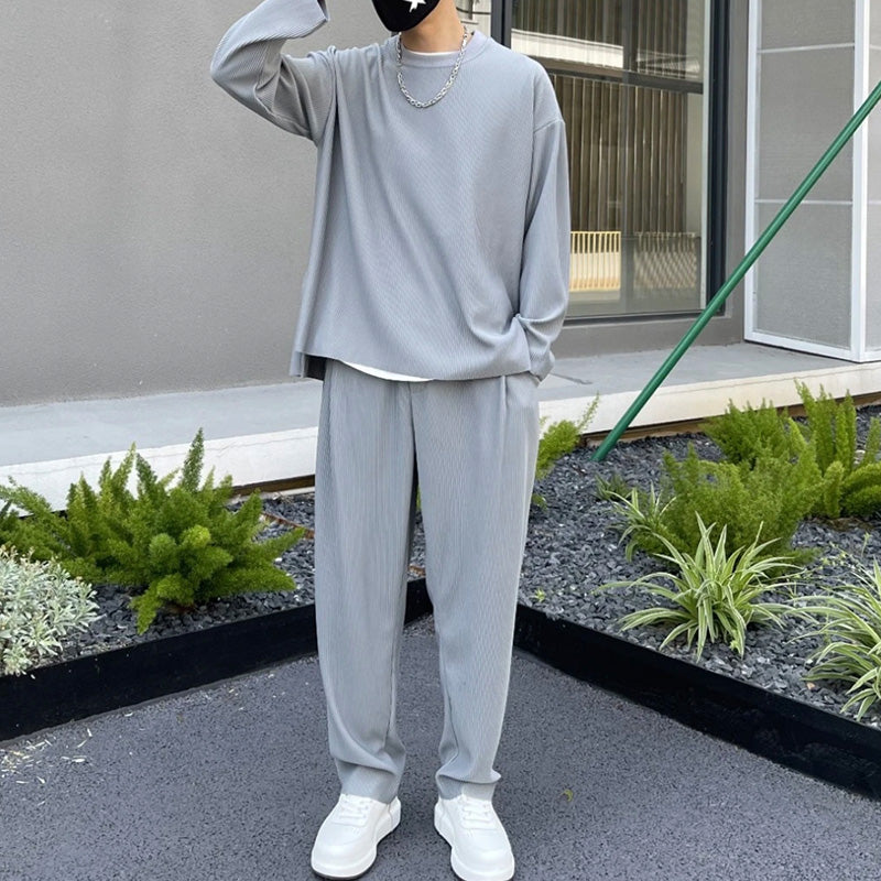 Loose Fashionable Long Sleeve 2-piece Set