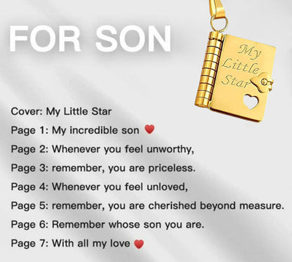 My Little Star Book Necklace for Daughter, Birthday Day Gift Graduation Jewelry of Love