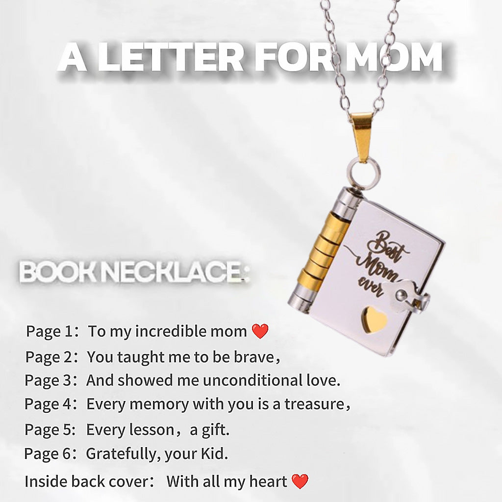 My Little Star Book Necklace for Daughter, Birthday Day Gift Graduation Jewelry of Love