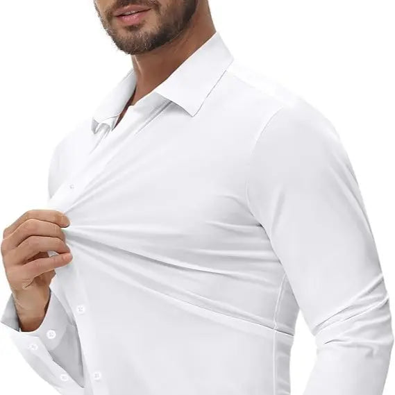 Men’s 16-Way Stretch Slim Fit Dress Shirt, Wrinkle-Free