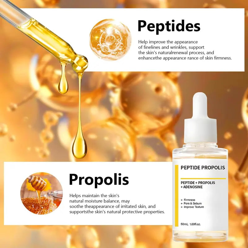 2PCS Hydration & Wrinkle Renewal Serum, Peptide Propolis Complex, Anti Aging Facial Serum, Deep Moisturizing and boosts skin elasticity, Suitable for All Skin Types