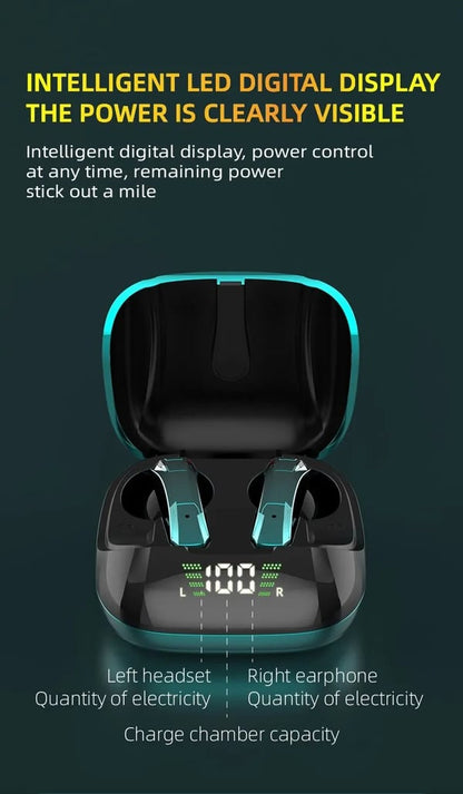 Sports Waterproof Wireless Earphone Noise Cancelling Earbuds Gamer