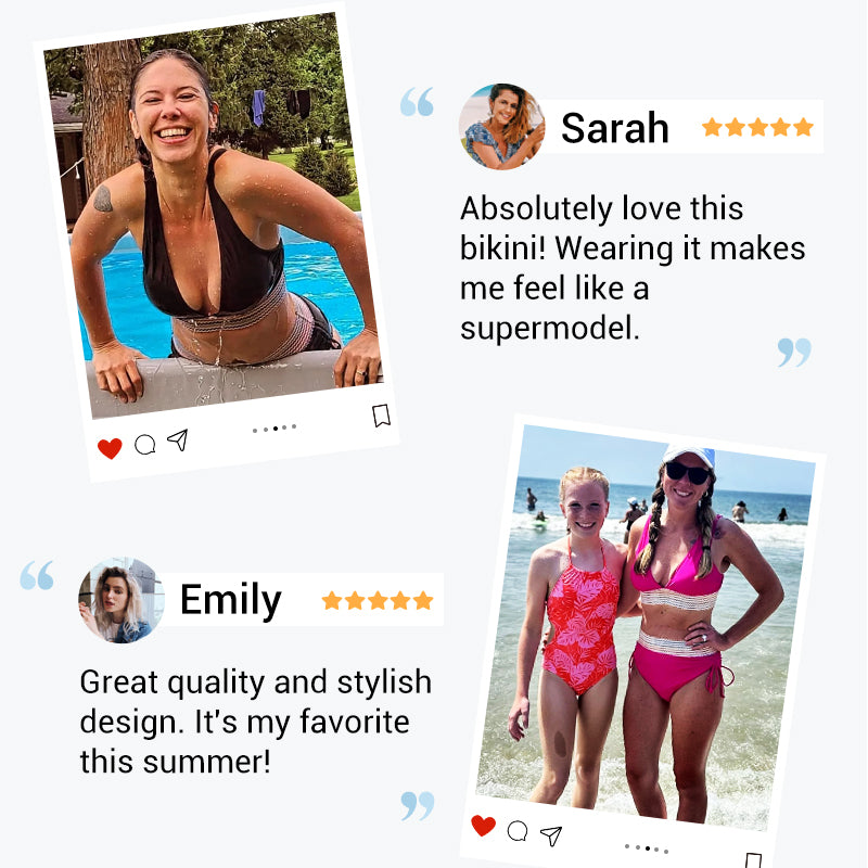 High Waisted Tummy Control Color Block Bikini Sets