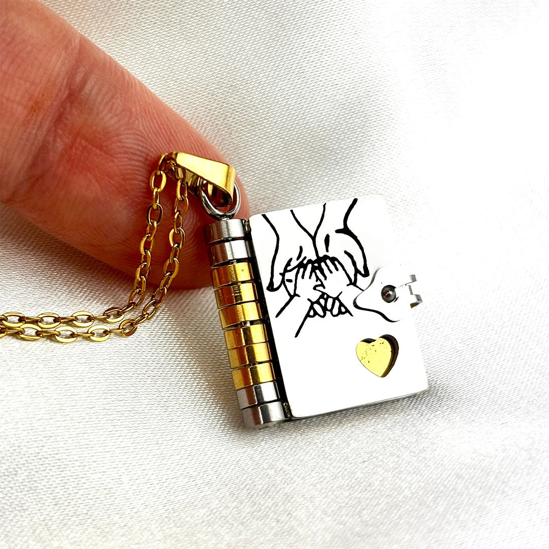 My Little Star Book Necklace for Daughter, Birthday Day Gift Graduation Jewelry of Love