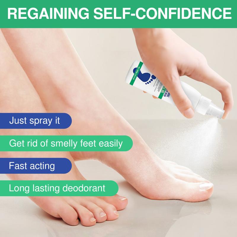 Herbal Antibacterial Foot Spray with Tea Tree Oil - 100ml Long-Lasting Formula for Foot Odor, Athlete's Foot Treatment & Fast-Acting Itch Relief