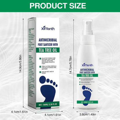 Herbal Antibacterial Foot Spray with Tea Tree Oil - 100ml Long-Lasting Formula for Foot Odor, Athlete's Foot Treatment & Fast-Acting Itch Relief