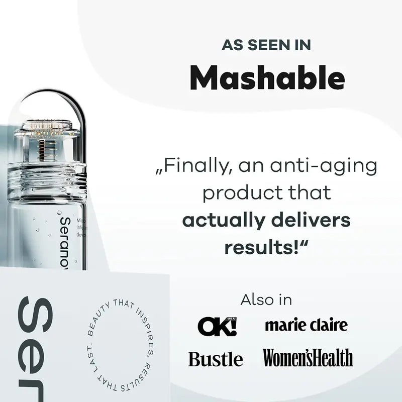 Micro Infusion System for Face & Neck 0.05mm Stamp with Hyaluronic Acid & Collagen Peptide Serum for Firmer Smoother-Looking Skin Easy 5-Minute At-Home Skin Care Application niacinamide - 1 Month Supply