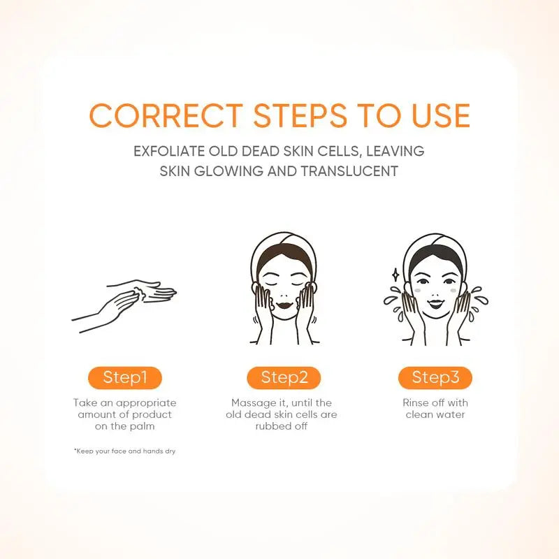 POUQUR Orange Enzyme Exfoliating Gel. Deeply cleanses facial skin , removes dead cells, while providing moisturization for both the face and body Gentle