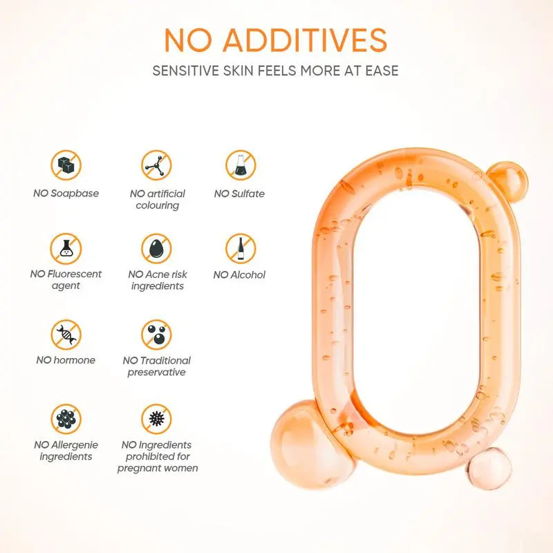 POUQUR Orange Enzyme Exfoliating Gel. Deeply cleanses facial skin , removes dead cells, while providing moisturization for both the face and body Gentle