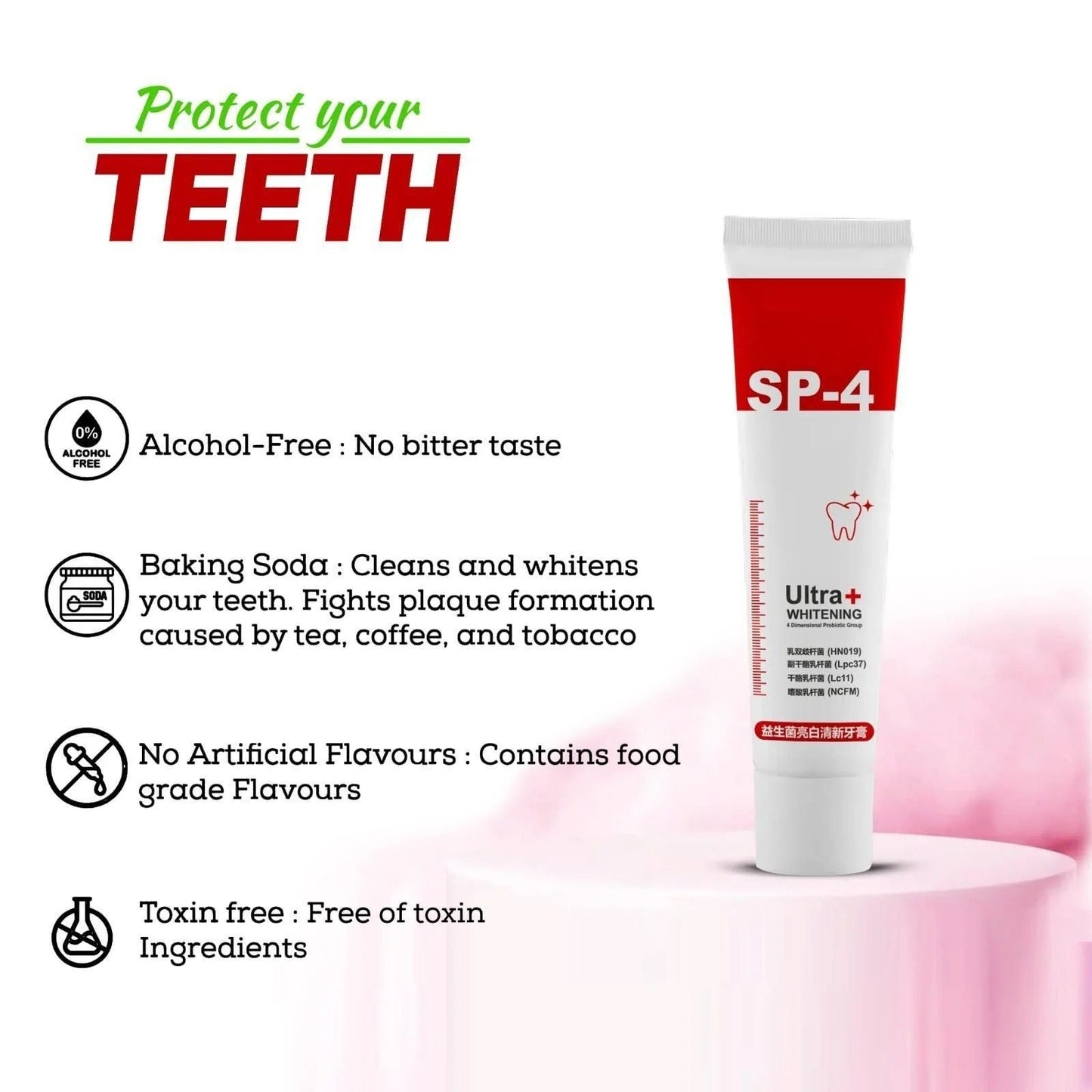 Sp-4 Breath Toothpaste,Brightening & Stain Removing Toothpaste ( Pack Of 2 )