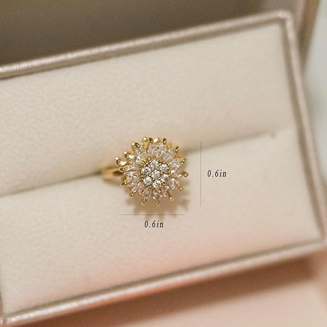 Spinning Sunflower Worry Ring for Anxiety Relief - Perfect Gift for Friendship and Family