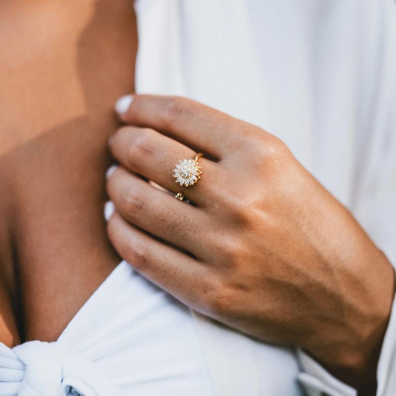 Spinning Sunflower Worry Ring for Anxiety Relief - Perfect Gift for Friendship and Family