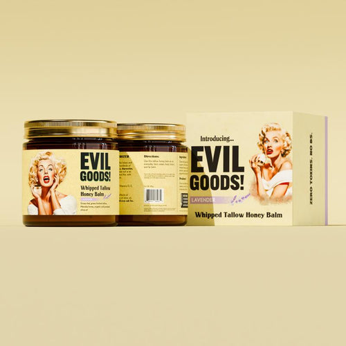 EVIL GOODS! Whipped Beef Tallow & Manuka Honey Organic Nourishing Face Cream Moisturizer Body Lotion Skin Care Lip Balm Hydrating Moisturizing 100% Natural Ingredients - Oil
