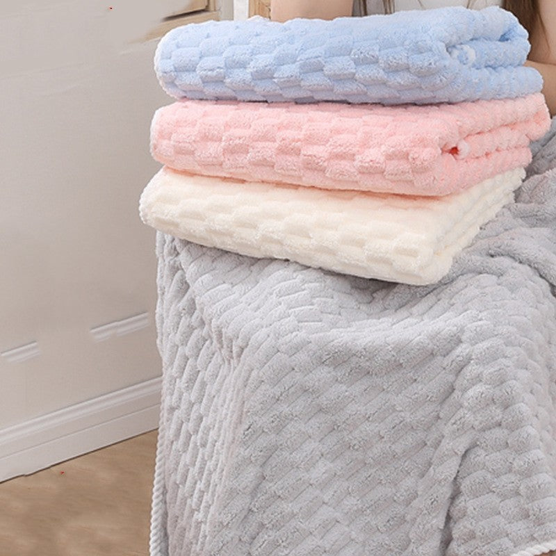 Clouds Coral Velvet Bath Towel