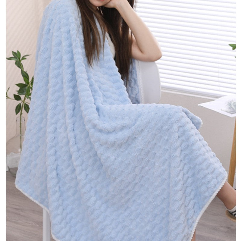Clouds Coral Velvet Bath Towel