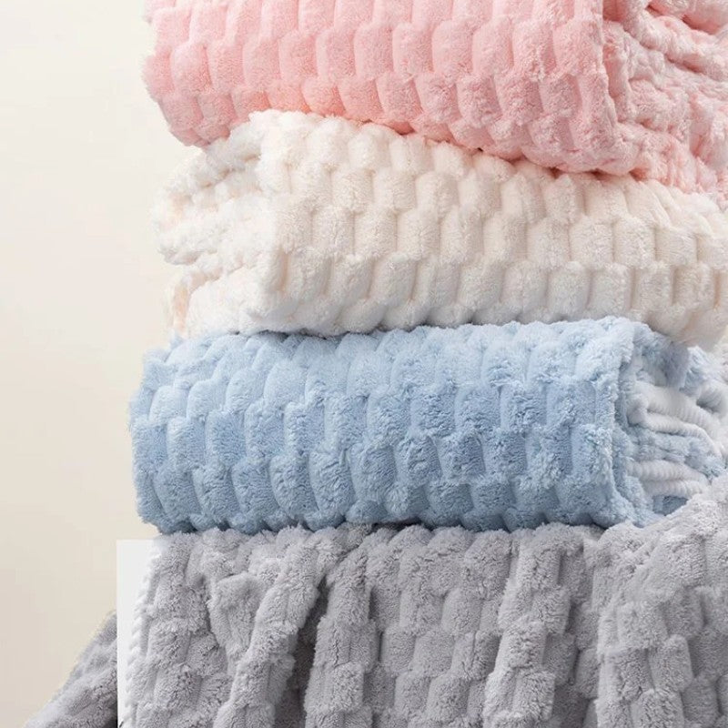 Clouds Coral Velvet Bath Towel