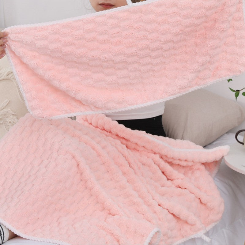 Clouds Coral Velvet Bath Towel