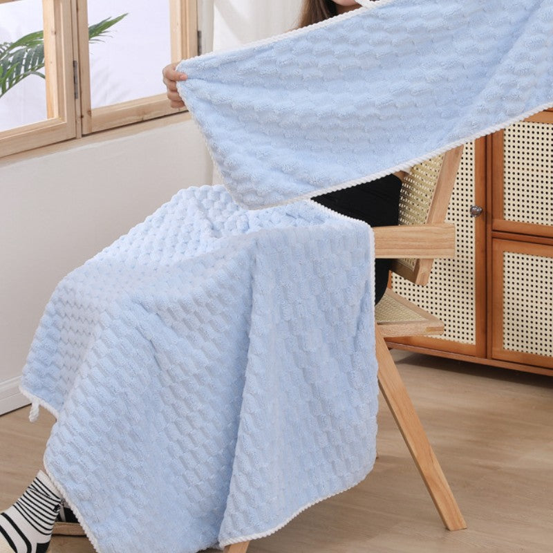 Clouds Coral Velvet Bath Towel