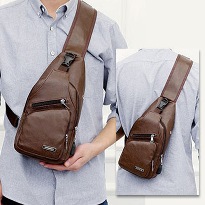 Exquisite Gift - Men's Multifunctional High Quality Leather Chest Bag