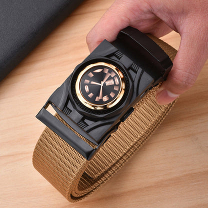 Men's Canvas Nylon Smooth Buckle Alloy Belt