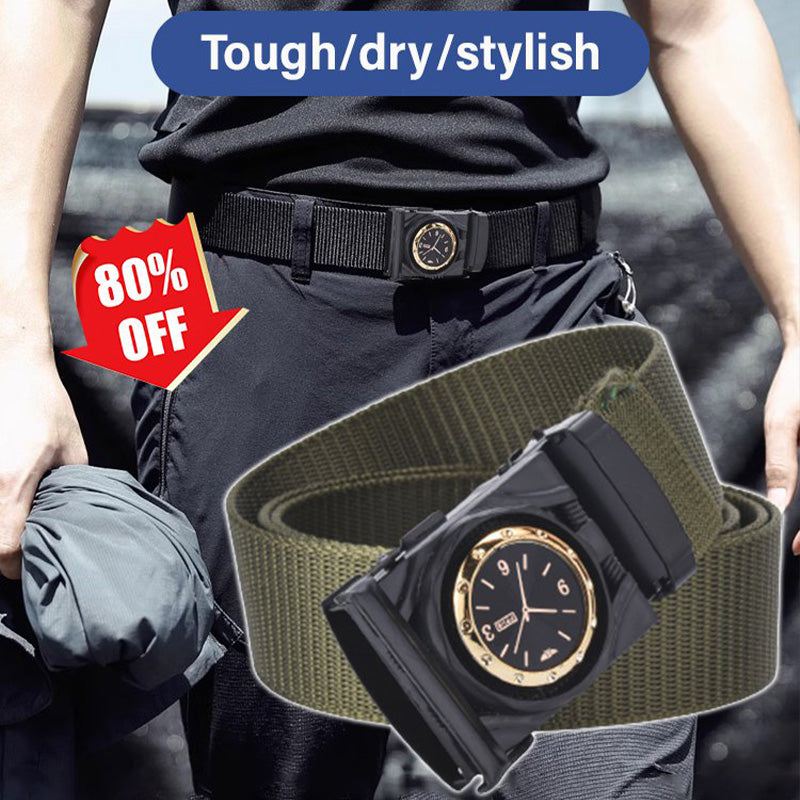 Men's Canvas Nylon Smooth Buckle Alloy Belt