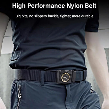Men's Canvas Nylon Smooth Buckle Alloy Belt