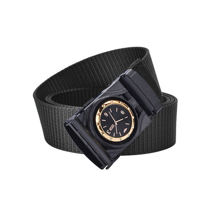 Men's Canvas Nylon Smooth Buckle Alloy Belt