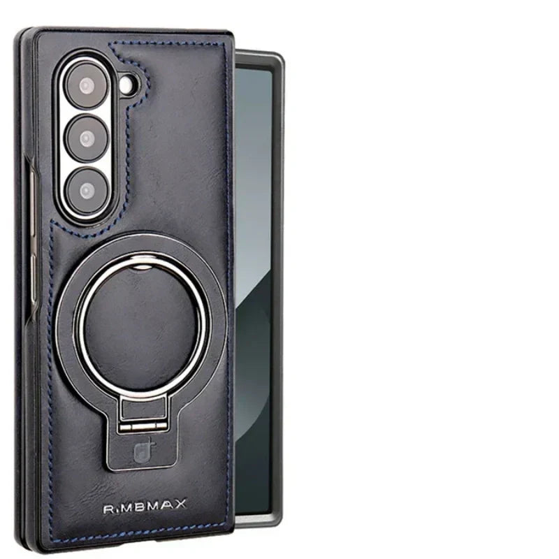 New Arrival-Luxury Leather Invisible MagSafe Stand Protective Shell for Samsung Z Fold 6/5/4/3