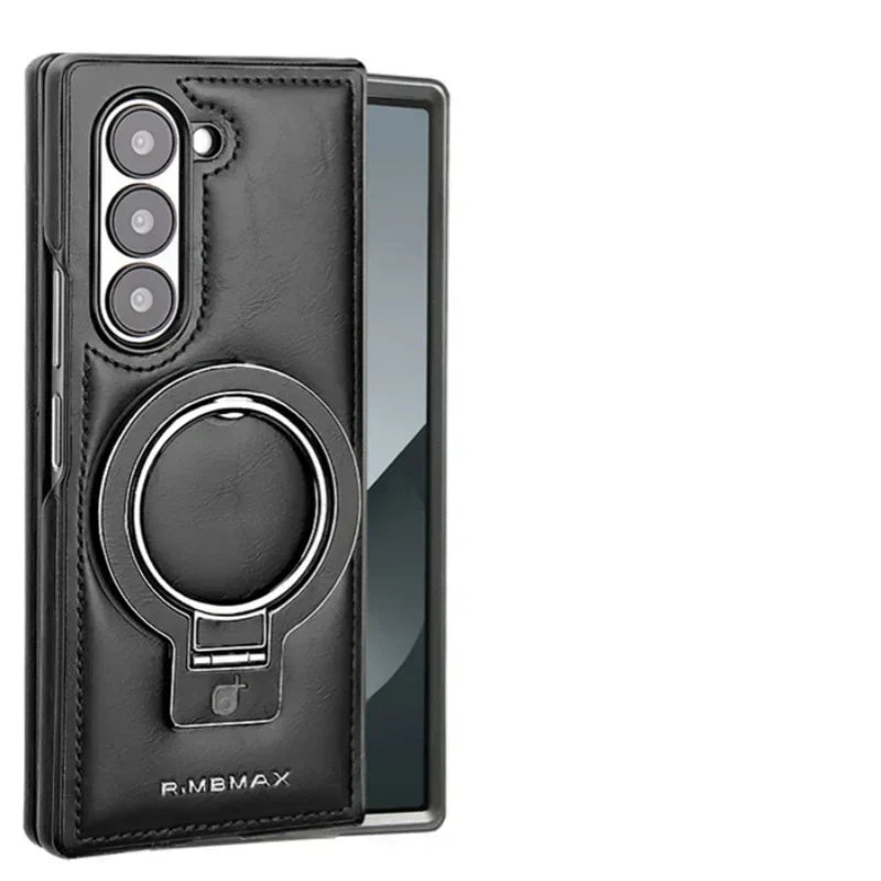 New Arrival-Luxury Leather Invisible MagSafe Stand Protective Shell for Samsung Z Fold 6/5/4/3