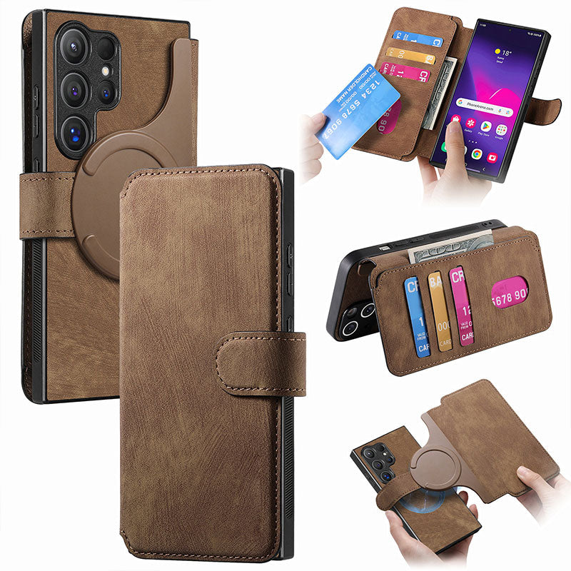New Arrival | 2-in-1 Magnetic All-inclusive Leather Protective Cover with Detachable Card Holder for Samsung Galaxy S Series