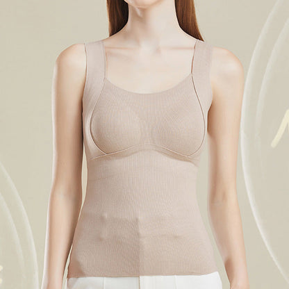 Slimming Fit Warm Vest with Built-in Chest Pad
