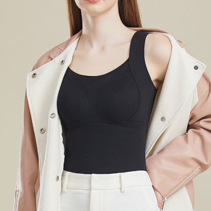 Slimming Fit Warm Vest with Built-in Chest Pad