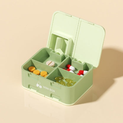 Multiple Compartments Waterproof Portable Mini Medicine Box