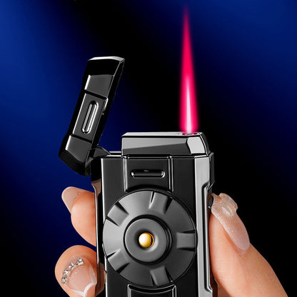 Spinning Top Windproof Button Jet Flame Lighter