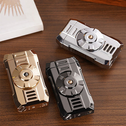 Spinning Top Windproof Button Jet Flame Lighter