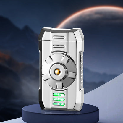 Spinning Top Windproof Button Jet Flame Lighter