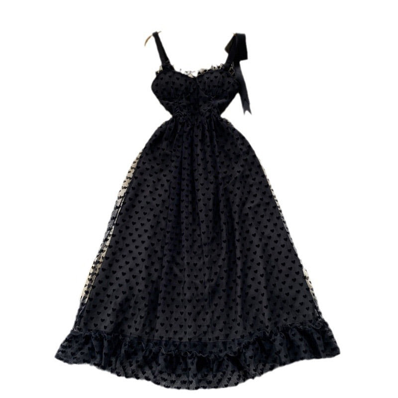 Perfect Guest Tulle Polka Dot Sweetheart Bustier A-Line Midi Dress