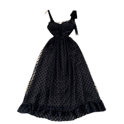 Perfect Guest Tulle Polka Dot Sweetheart Bustier A-Line Midi Dress