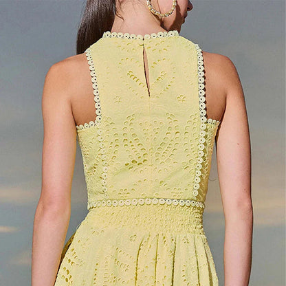 Paris Dreaming Embroidered Lace Crop Tank Top