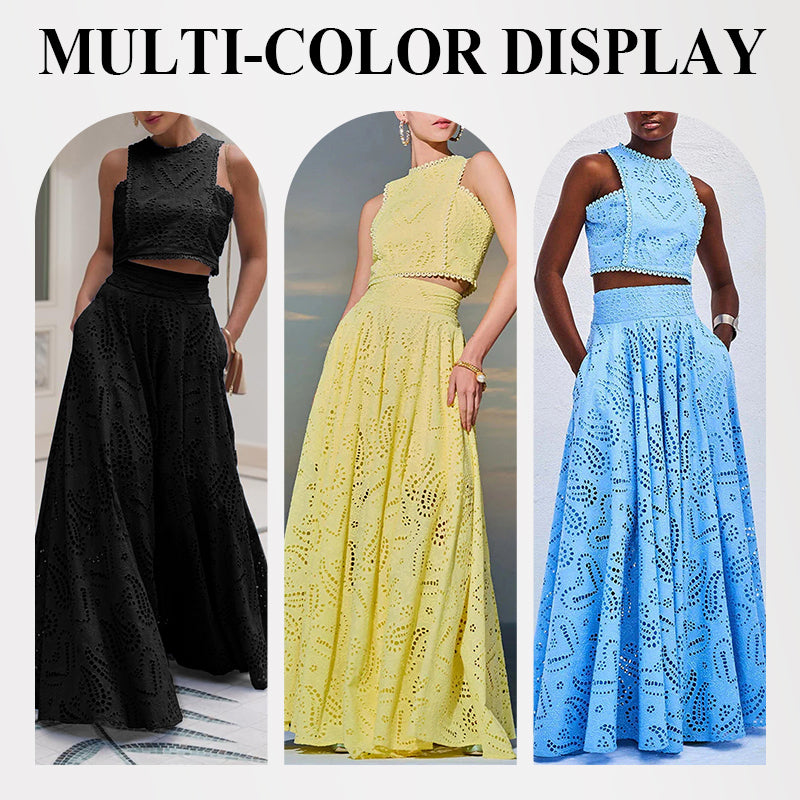 Paris Dreaming Embroidered Lace Crop Tank Top