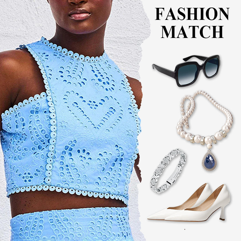 Paris Dreaming Embroidered Lace Crop Tank Top