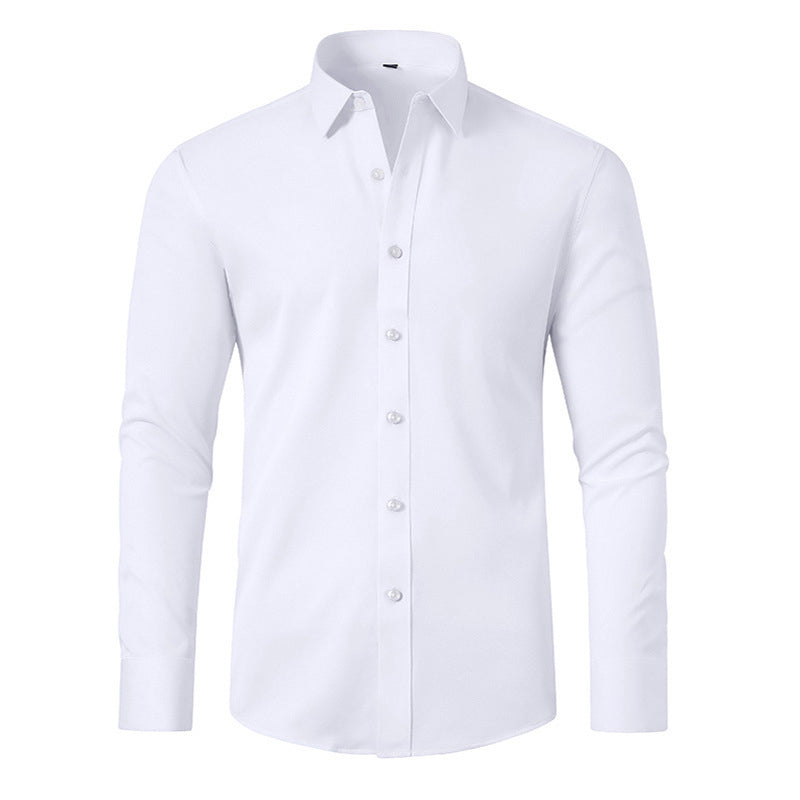 Men's Silky Wrinkle Resistant Solid Color Stretch Shirt🔥💕(BUY 2 FREE SHIPPING)