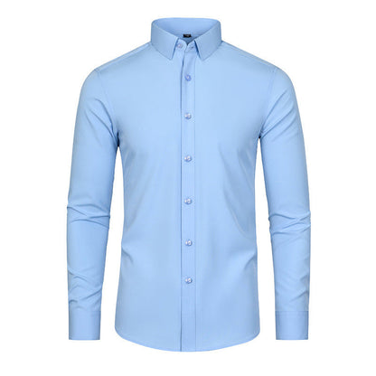Men's Silky Wrinkle Resistant Solid Color Stretch Shirt🔥💕(BUY 2 FREE SHIPPING)