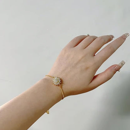Spinning Sunflower Bracelet With Gift Box – A Calming and Relaxing Accessory for Mothers Day Gift, Valentines Day Gifts, Galentines Day Gifts, Birthday Gifts Jewelry