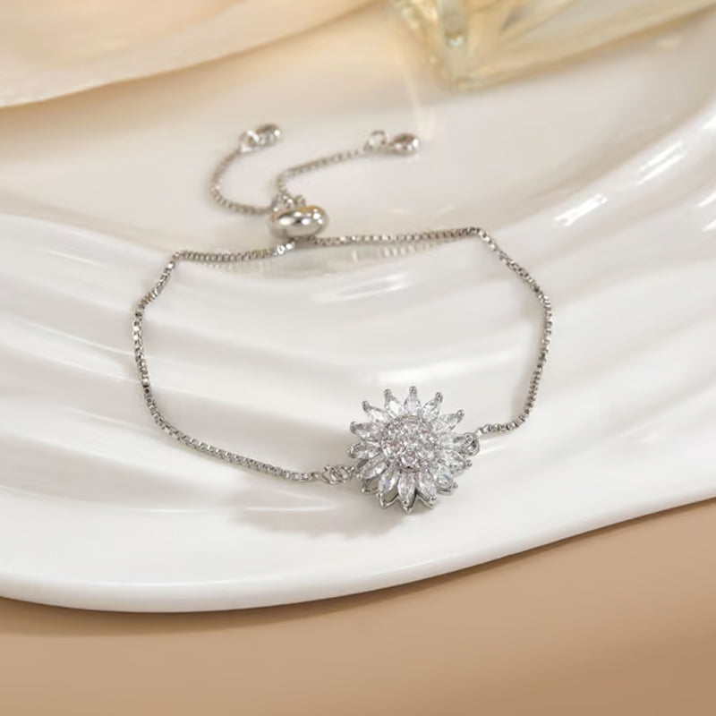 Spinning Sunflower Bracelet With Gift Box – A Calming and Relaxing Accessory for Mothers Day Gift, Valentines Day Gifts, Galentines Day Gifts, Birthday Gifts Jewelry