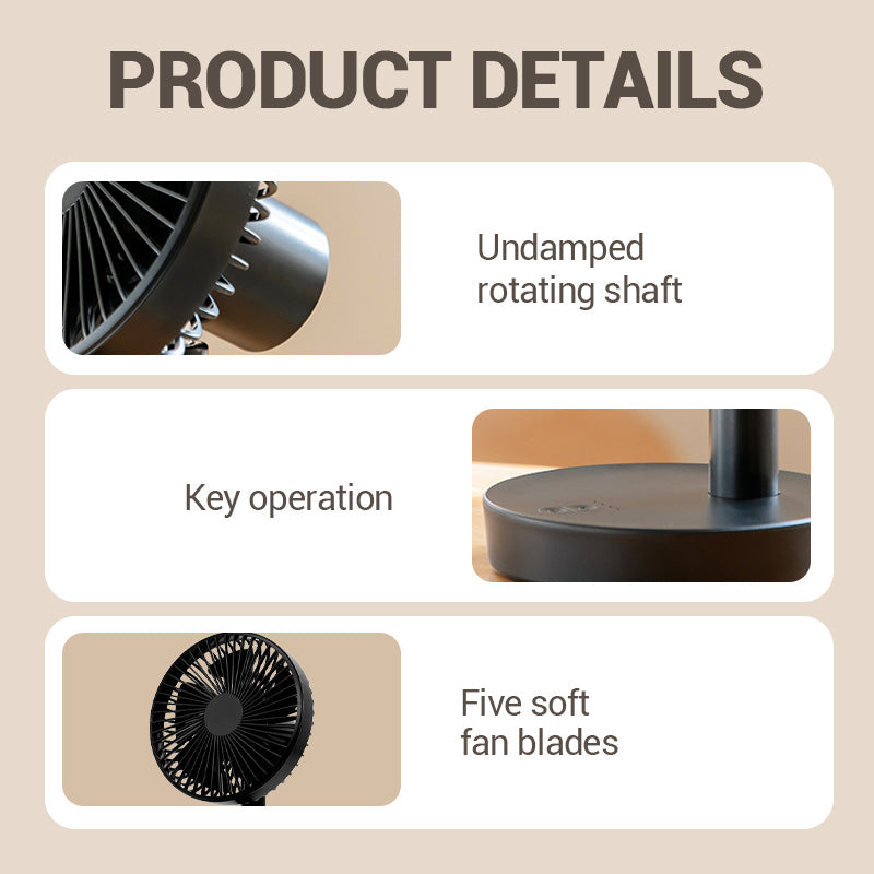 Mini Desktop Fan with Automatic Oscillation