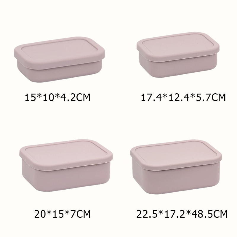 4PCS/Set Reusable Silicone Bento Box with Lid