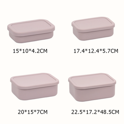 4PCS/Set Reusable Silicone Bento Box with Lid
