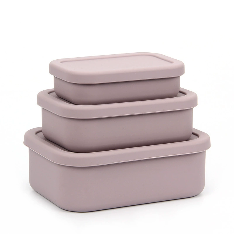 4PCS/Set Reusable Silicone Bento Box with Lid