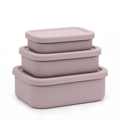4PCS/Set Reusable Silicone Bento Box with Lid
